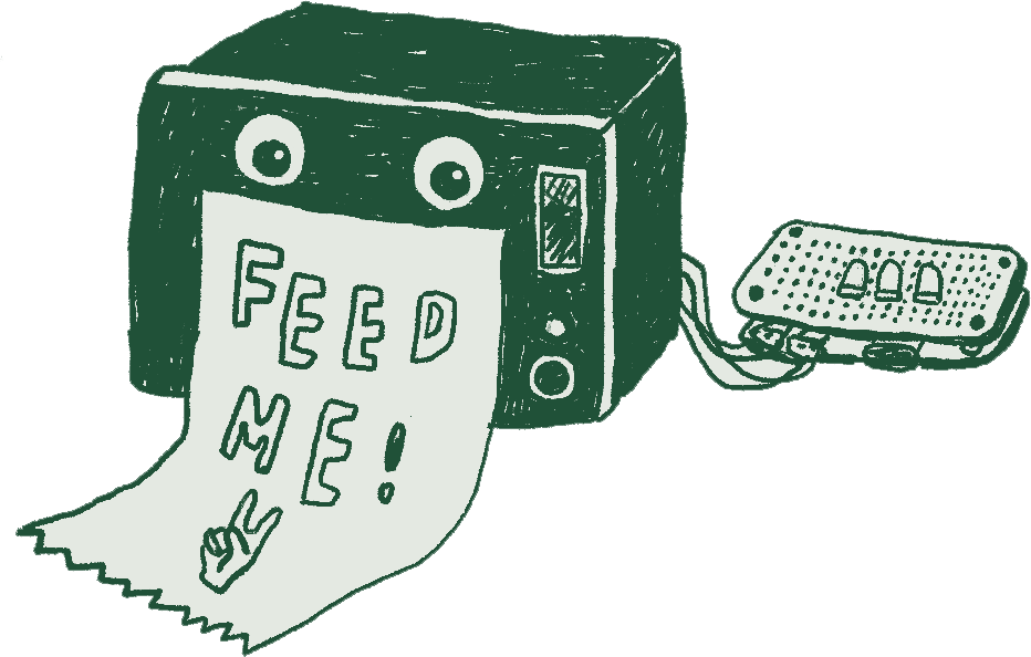 Please feed the Good Enough little printer a drawing.